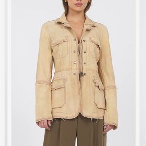 Jakett new york meryl waxed suede chamois small